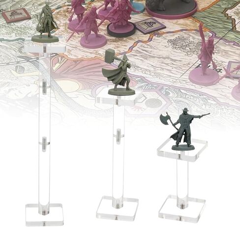 3 Sets Clear Acrylic Combat Risers for Flying Miniatures with 2" Base, Adjustable Height Multi-Tiered 3D Single Flyer Riser Flying Miniatures Combat Riser for Tabletop and Board Display in Saudi Arabia