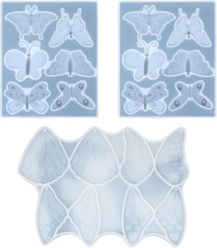 3PCS Butterfly Epoxy Resin Molds Butterfly Shape Silicone Mold for DIY Earrings Necklace Pendant Brooch Keychain Jewelry Crafts Making in Saudi Arabia
