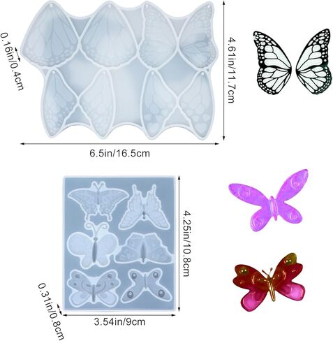 3PCS Butterfly Epoxy Resin Molds Butterfly Shape Silicone Mold for DIY Earrings Necklace Pendant Brooch Keychain Jewelry Crafts Making in Saudi Arabia