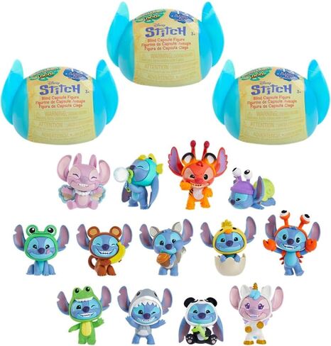 Disney Stitch Goes Wild Collectible Mini Figure 3-Pack, 2-inch Figurines with Wild Details, Blind Box, Toy for Kids, Fans & Collectors by Just Play in Saudi Arabia