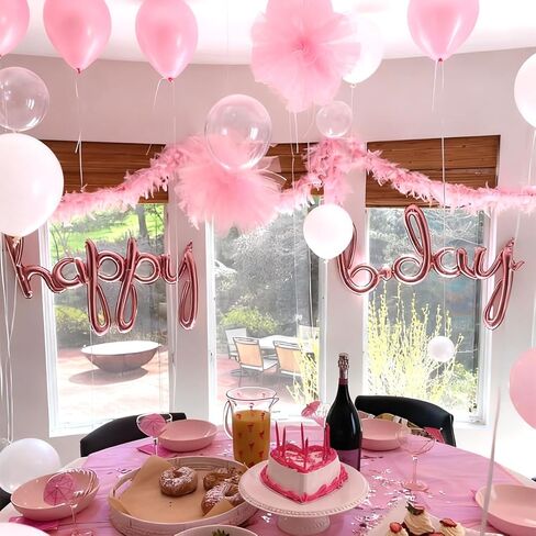 Pink Balloons Light Pink Balloons, Pink and White Clear Balloon 50pcs 12 Inch Pink Latex Balloon for Girl Birthday Baby Shower Wedding Valentine's Day Anniversary Party Decorations in Saudi Arabia