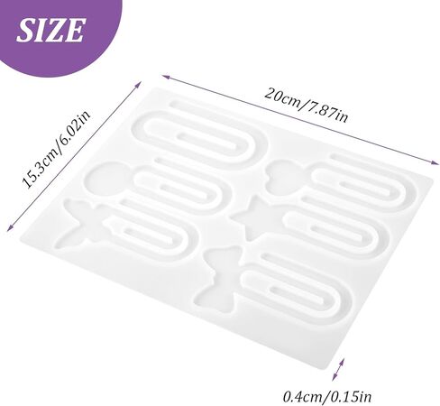 Jumbo Paper Clips Bookmarks Silicone Mold, Resin Bookmark Molds, Butterfly Heart Star Design Mould, Office Home Classroom Stationery DIY Supplies UV Epoxy Crafts DIY Book Lovers Gift in Saudi Arabia
