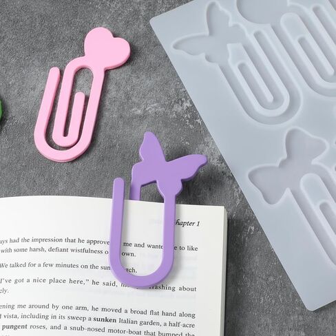 Jumbo Paper Clips Bookmarks Silicone Mold, Resin Bookmark Molds, Butterfly Heart Star Design Mould, Office Home Classroom Stationery DIY Supplies UV Epoxy Crafts DIY Book Lovers Gift in Saudi Arabia