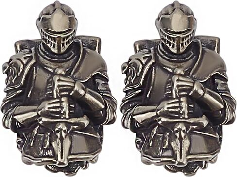 2Pcs 24.5mm Knight Knife Lanyard Beads Paracord Beads EDC Charm Bead Brass European Beads Antique Silver Large Hole Beads for Keychain Bracelet Accessories Hole:6.5x6mm in Saudi Arabia