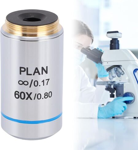 EBTOOLS 60X Microscope Objective Lens, 20.2mm Thread Interface, Optical Glass, Multilayer Coating, with Storage Box, Reduces Stray Light and Reflections, for Biological Microscopes in Saudi Arabia
