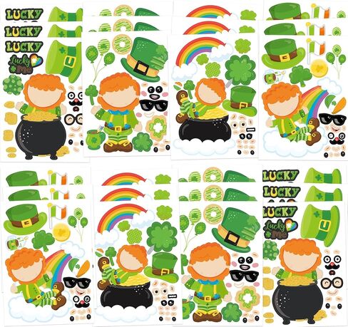 Fancy Land Make A St. Patrick's Day Stickers Make Your Own Leprechauns for Kids Party Crafts Games Activities 24 Pack in Saudi Arabia