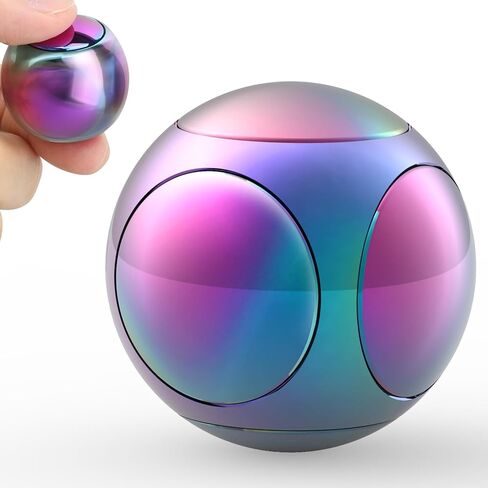 Dilabnba Fidget Spinners Stress Ball Kinetic Desk Toy for Kids Adults, Metal Handheld Gadget Finger Hand Spin Fingertip Gyro Goody Bag Fillers Gift, Rainbow in Saudi Arabia