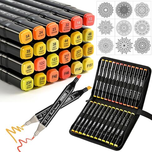 Blue Colors Alcohol Markers Set,24 Color Dual Tips Art Markers,Markers Pens for Artist Adults Coloring Illustration Painting DIY Crafts Making Art Supplies in Saudi Arabia