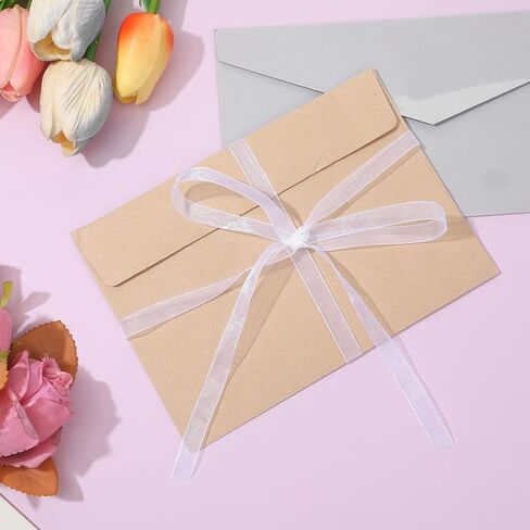 100 Yards 2/5 inch White Sheer Organza Ribbon Chiffon Fabric Mesh Ribbon Thin White Tulle Ribbons for Gift Wrapping, Wedding, Crafts, Decoration in Kuwait