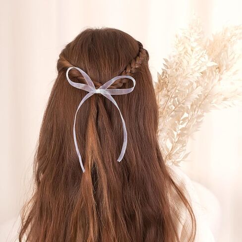 100 Yards 2/5 inch White Sheer Organza Ribbon Chiffon Fabric Mesh Ribbon Thin White Tulle Ribbons for Gift Wrapping, Wedding, Crafts, Decoration in Kuwait