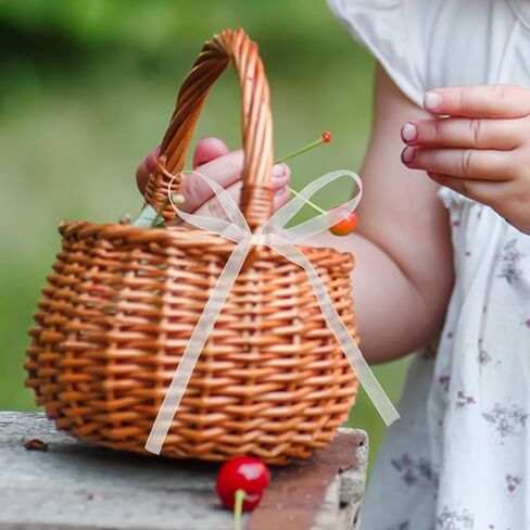 100 Yards 2/5 inch White Sheer Organza Ribbon Chiffon Fabric Mesh Ribbon Thin White Tulle Ribbons for Gift Wrapping, Wedding, Crafts, Decoration in Kuwait