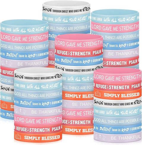 200 Pack Glow in the Dark Silicone Bible Verse Bracelets Bulk, Inspirational Scripture Wristbands for Church Groups, Sunday School, Religious Events - Christian Gift Ideas in Saudi Arabia
