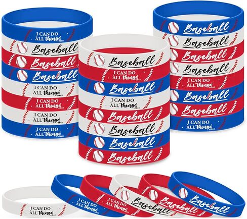 30 Pcs Inspirational Bible Verse Baseball Silicone Bracelets I Can Do All Things Baseball Wristbands Party Decorations Summer Party Decorations for Women Men in Kuwait