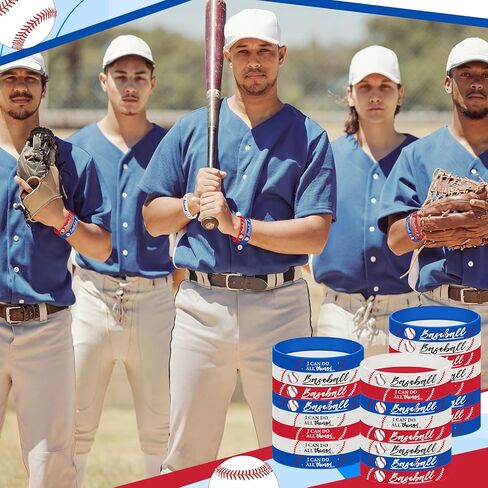 30 Pcs Inspirational Bible Verse Baseball Silicone Bracelets I Can Do All Things Baseball Wristbands Party Decorations Summer Party Decorations for Women Men in Kuwait