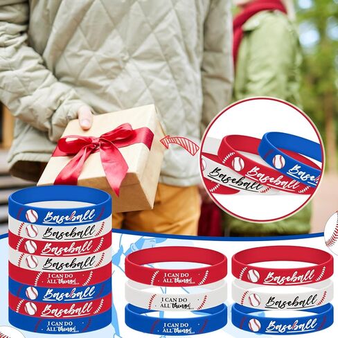 30 Pcs Inspirational Bible Verse Baseball Silicone Bracelets I Can Do All Things Baseball Wristbands Party Decorations Summer Party Decorations for Women Men in Kuwait