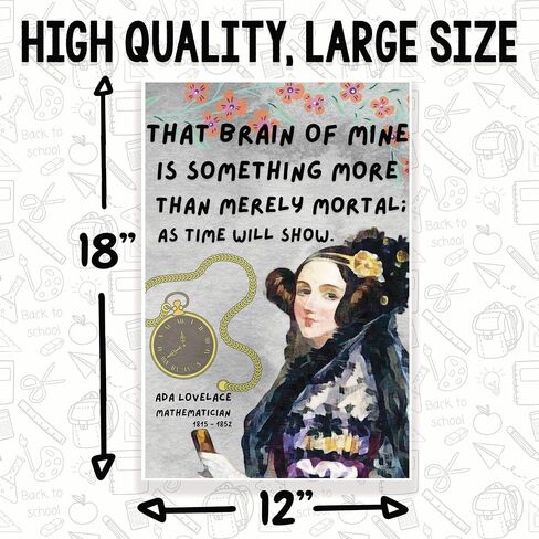 Ada Lovelace Quote Famous Mathematician Classroom Poster - Math Class Poster - 12 x 18 Inch - Classroom Decor - Classroom Must Haves - Back To School Decor - CPS0649 in Saudi Arabia
