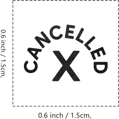 Cancelled Rubber Stamp, 3/5 Inch Small Mini Stamp for Scrapbooking Card Making Planner in Saudi Arabia