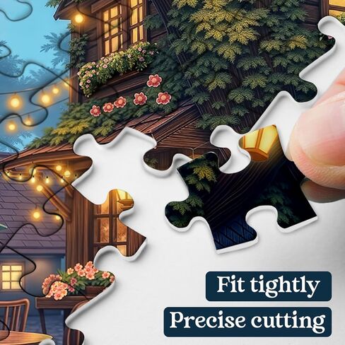 ألغاز مقهى Treehouse للبالغين 1000 قطعة، ألغاز الصور المقطوعة في ليلة الغابة الخيالية، مشهد مقهى الشجرة السحرية in Saudi Arabia
