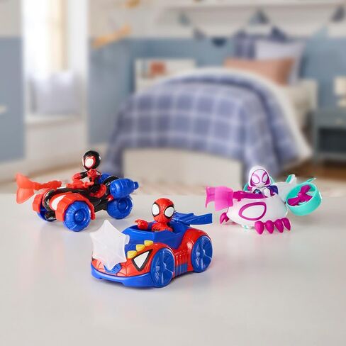 Marvel Spidey and his Amazing Friends Action Figure and Toy Vehicle 3 Pack, 3 Poseable 3-Inch Figures, 3 Vehicles, 3 Accessories, Super Hero Toys, 3+ in Saudi Arabia