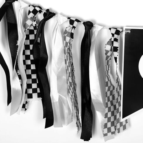 لافتة كرسي مرتفع رقم واحد للسباق، زينة عيد ميلاد سريعة للأولاد، لافتة كرسي مرتفع لسباق السيارات زينة عيد الميلاد الأول للصبي، إكليل السباق مع أعلام مربعة باللونين الأسود والأبيض in Kuwait