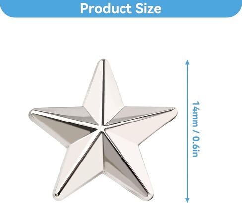 50 Sets 14mm Leather Star Rivets Studs, 0.6 Inch Metal Rivets Silver Star Studs Garment Zinc Alloy Screw Back Studs for Leather Craft, Shoes, Bags, Jackets, Belts Decoration in Kuwait