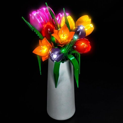BrickBling Light Compatible with Lego Tulip Bouquet, LED Lighting Compatible with Lego 11501, Light up Your Botanical Collection (Not Come with Flower Model) in Saudi Arabia