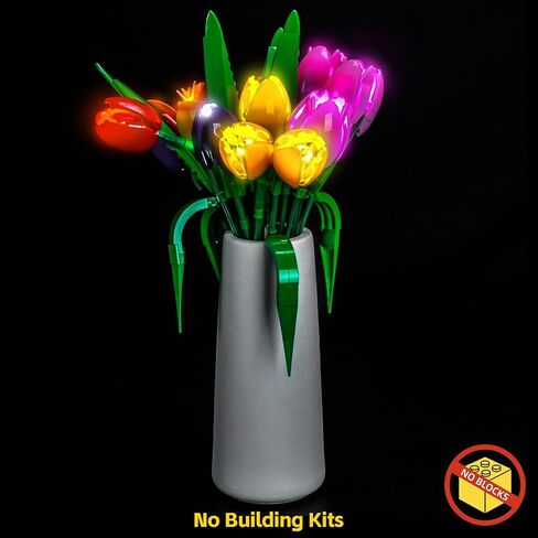 BrickBling Light Compatible with Lego Tulip Bouquet, LED Lighting Compatible with Lego 11501, Light up Your Botanical Collection (Not Come with Flower Model) in Saudi Arabia