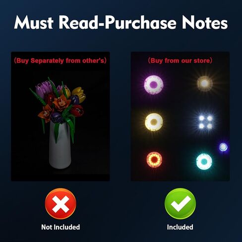 BrickBling Light Compatible with Lego Tulip Bouquet, LED Lighting Compatible with Lego 11501, Light up Your Botanical Collection (Not Come with Flower Model) in Saudi Arabia