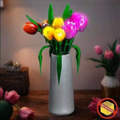 BrickBling Light Compatible with Lego Tulip Bouquet, LED Lighting Compatible with Lego 11501, Light up Your Botanical Collection (Not Come with Flower Model) in Saudi Arabia