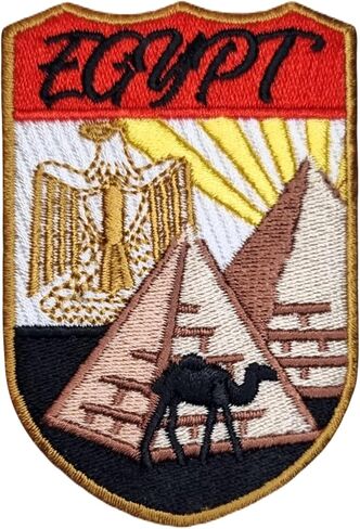 رقعة علم مصر (3 بوصة) شارة مطرزة بالحديد/الخياطة على شارة أهرامات الجيزة شعار عطلة تذكارية للسفر لحقائب الظهر والقبعات والحقائب والحرف اليدوية التي يمكنك صنعها بنفسك كهدية سياحية in Kuwait