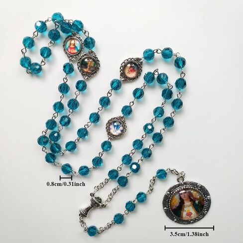 Vintage Religious Catholic Cross Rosary Necklace Beads Holy Figure Jesus Hanging Pendant Jesus Rosary Necklace Wall Cross Decoration in Saudi Arabia