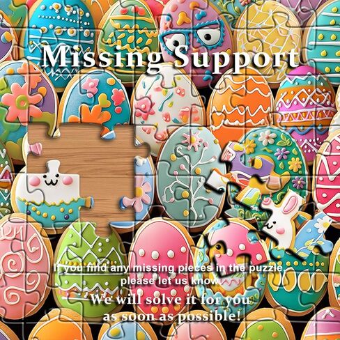 PICKFORU الألغاز بيض عيد الفصح للبالغين 1000 قطعة، لغز عيد الفصح يتميز بسكويت الدجاج المضحك الأرنب، حيوان الربيع الملونة أرنب اللغز عطلة in Saudi Arabia