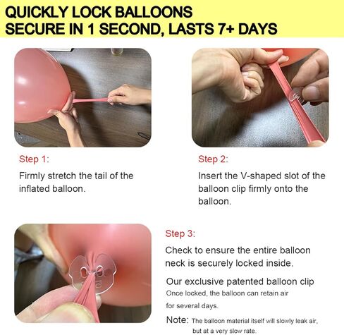 Balloon Sealer 100Pcs Transparent for 5–12 Inch Latex Balloons – Easy Tie-Free for Helium & Air, Durable Plastic Balloon Clips for Wedding, Birthday, Party Decorations in Saudi Arabia