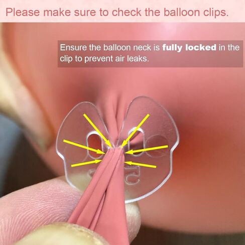 Balloon Sealer 100Pcs Transparent for 5–12 Inch Latex Balloons – Easy Tie-Free for Helium & Air, Durable Plastic Balloon Clips for Wedding, Birthday, Party Decorations in Saudi Arabia