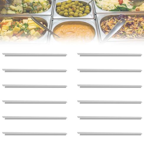 Tonchean 12pcs بار محول الفولاذ المقاوم للصدأ 12.6 بوصة الجدول شريط الطاولة الطويل شريط الطعام المقسم البخار المعدني بار المحول لمطعم المطبخ الإكسسوارات in Saudi Arabia