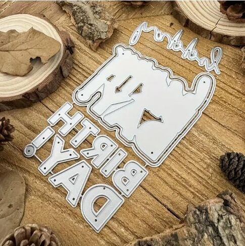 عيد ميلاد سعيد عناوين الكلمات قطع يموت معدنية، عيد ميلاد سعيد رسالة كلمة قطع يموت قطع الإستنسل DIY سكرابوكينغ الزخرفية النقش ورقة سكرابوكينغ بطاقة صنع in Saudi Arabia