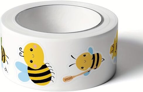 1/2 Roll 500 Stickers Hardworking Little Bee DIY Gift Decoration Reward Learning Art Stickers Suitable for Kettles Books Tablets (1roll) in Saudi Arabia