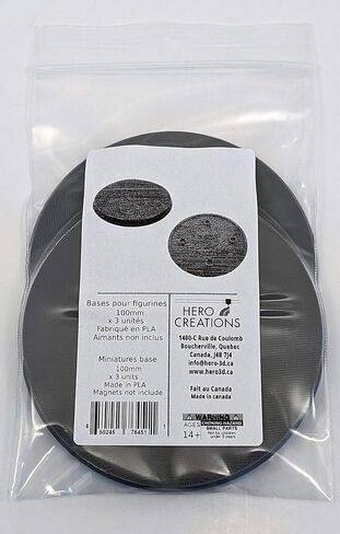 Miniature 4 lot Plastic Gray Bases 75 mm - 3 inch - Circular, Very- Large Figurine Size, for Roleplaying Game - Tabletop - Wargames Tables in Saudi Arabia