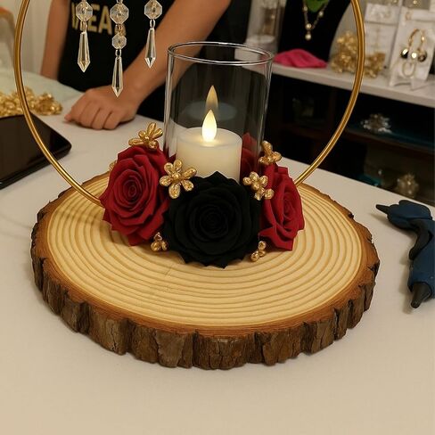 Natural Wood Tree Slice Centerpiece, Round, 7-8 Inches, 10 Pack, Rustic Wedding Party Decor in Saudi Arabia