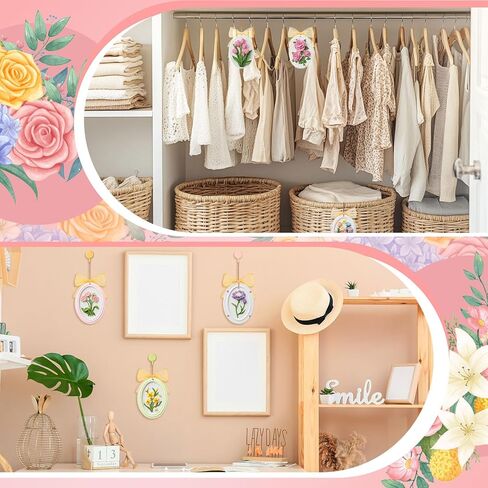 Teyva Daily 12 Sets Flower Ceramic Painting Kit DIY Ceramic to Paint Your Own Flower Unpainted Plaster Figurines with Brushes Color Paints Palette Ribbon Twine Party Favor Christmas for Adult in Kuwait