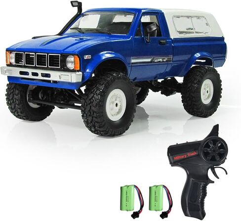 شاحنة GoolRC RC، سيارة WPL C24 RC الزاحفة بمقياس 1/16، سيارة تحكم عن بعد، شاحنة بيك اب لجميع التضاريس على الطرق الوعرة، 4WD، سيارة تسلق RC بتردد 2.4 جيجا هرتز مع ضوء LED، بطاريتان للبالغين (أحمر) in Saudi Arabia