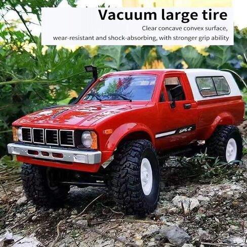 GoolRC RC Truck, WPL C24 RC Crawler 1/16 Scale Remote Control Car, 4WD All Terrain Off Road Pickup Truck, 2.4GHz RC Climbing Car with LED Light, 2 Batteries for Adults (Red) in Saudi Arabia