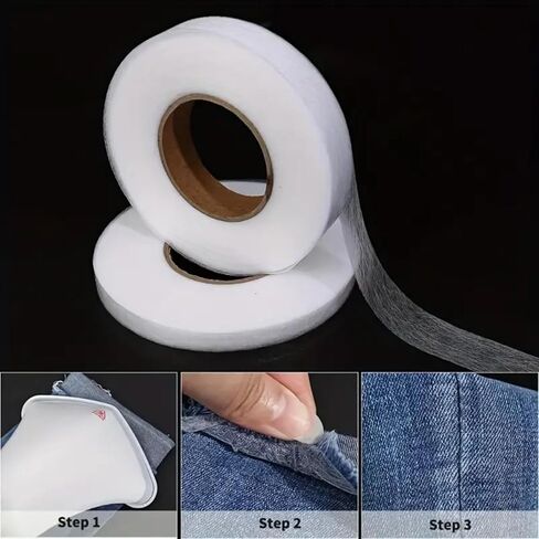 1 Roll No Sew Hemming Tape, Double-Sided Fusible Bonding Tape for Clothing Hemming, DIY Crafts, Curtains, Pants in Saudi Arabia