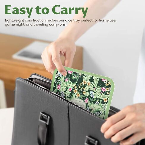 4 Pack Dice Tray for Rolling, Vintage Flower Folding Dice Box Tabletop Mat, PU Leather Board Game Storage Holder for DND Accessories in Saudi Arabia