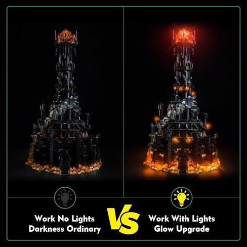 Customized RC Light Kit Compatible with Lego Barad Dur 10333, Decor Lighting Compatible with Lego 10333 Barad Dur Eye of Sauron Dark Tower Castle - ONLY Lights, NO Model in Saudi Arabia