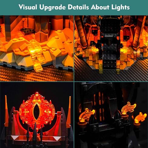 Customized RC Light Kit Compatible with Lego Barad Dur 10333, Decor Lighting Compatible with Lego 10333 Barad Dur Eye of Sauron Dark Tower Castle - ONLY Lights, NO Model in Saudi Arabia