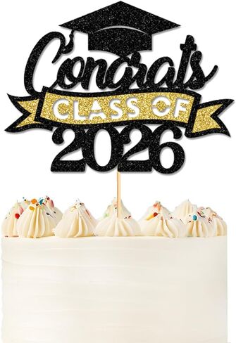 36Pcs 2026 Graduation Cupcake Toppers Glitter Done Grad Cap Cake Topper Decoration for Class of 2026 Graduation Theme Party Supplies Black in Saudi Arabia
