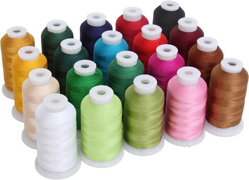 Threadart 20 Spool Polyester Embroidery Machine Thread Holiday Colors | 1000M Spools 40wt | for Brother Babylock Janome Singer Pfaff Husqvarna Bernina Machines - 10 Sets Available in Saudi Arabia