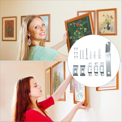QWORK Frame Lock Security Hanging Kit with T-Head Screws - 25 Pack, Theft Protection for Art Displays in Galleries, Museums in Saudi Arabia