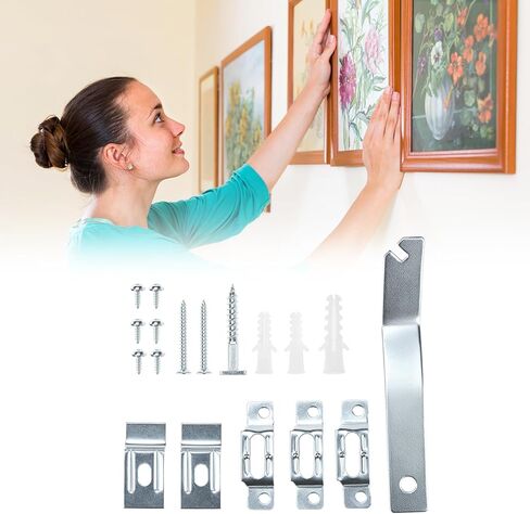 QWORK Frame Lock Security Hanging Kit with T-Head Screws - 25 Pack, Theft Protection for Art Displays in Galleries, Museums in Saudi Arabia
